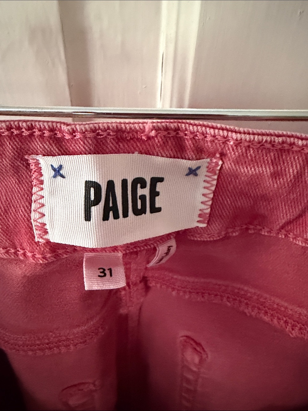 PAIGE Cindy Coral Pink Cropped Ankle Jeans - Picture 5 of 10